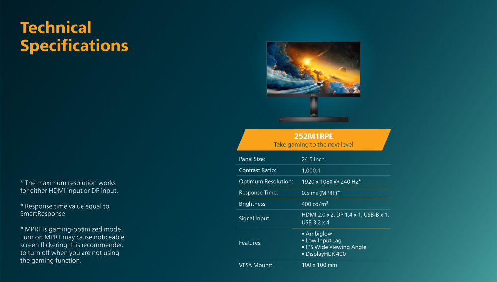 Momentum 240Hz table