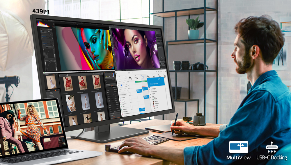 439P1 with MultiView technology with laptop connected